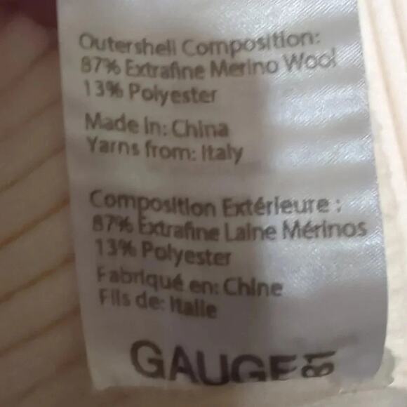 Cream Knit Plunge Mija Merino Wool Blend Rib Mini Dress Gauge81 Medium - Picture 11 of 11